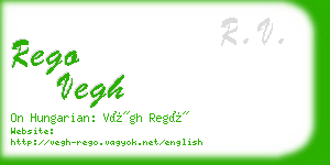 rego vegh business card